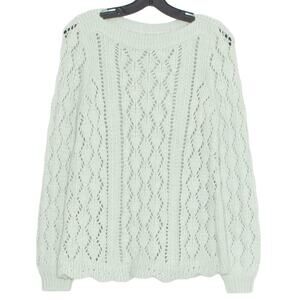 LOFT Sweater Boho Minimalist Cozy Cottage Lolita Scallop Hygge Open Knit Small